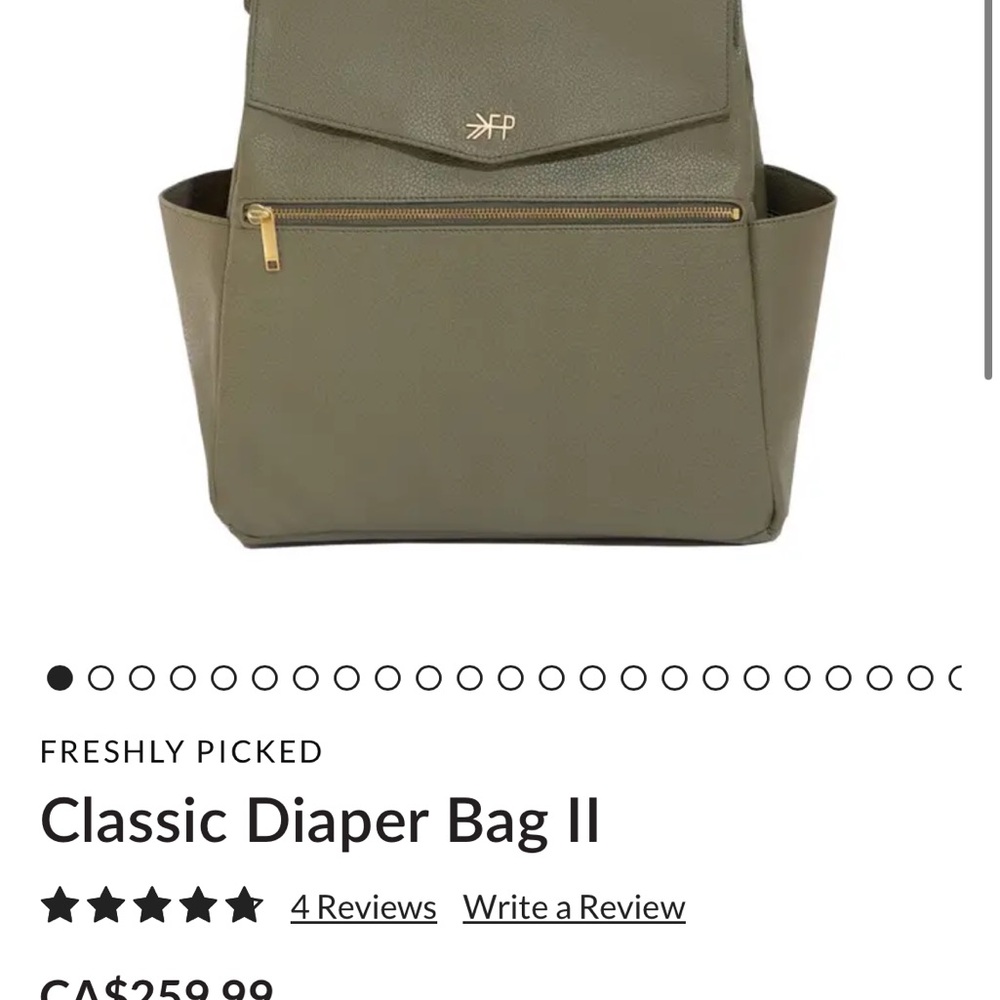 Freshly Picked Olive Diaper Bag